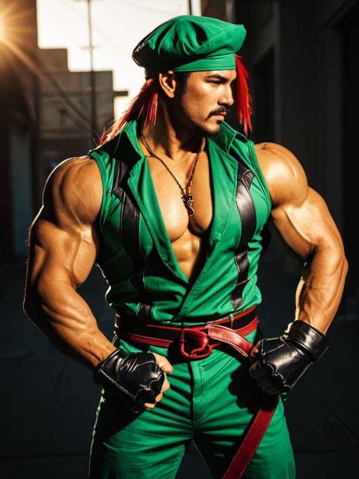 Muscular Man in Poison Final Fight Cosplay