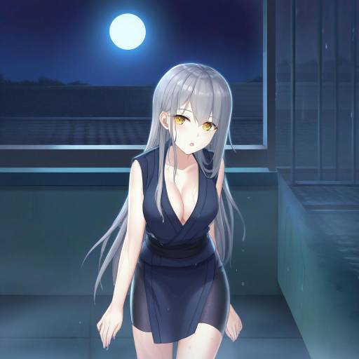 Mysterious Ninja Girl Under Moonlight