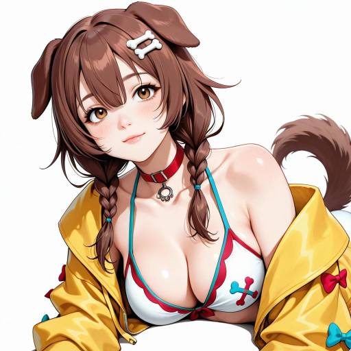 Dog-Eared Virtual YouTuber in Swimsuit