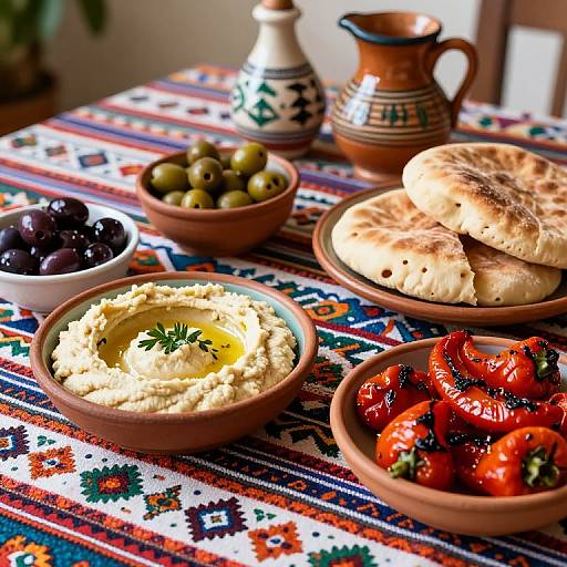 Colorful Mediterranean Mezze Platter