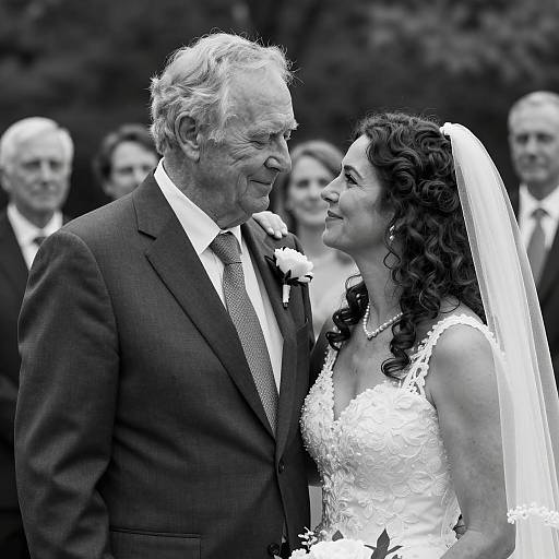 Elegant Black and White Wedding Portrait