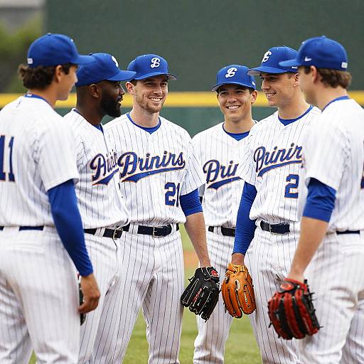 Casual Baseball Team in Pinstripes