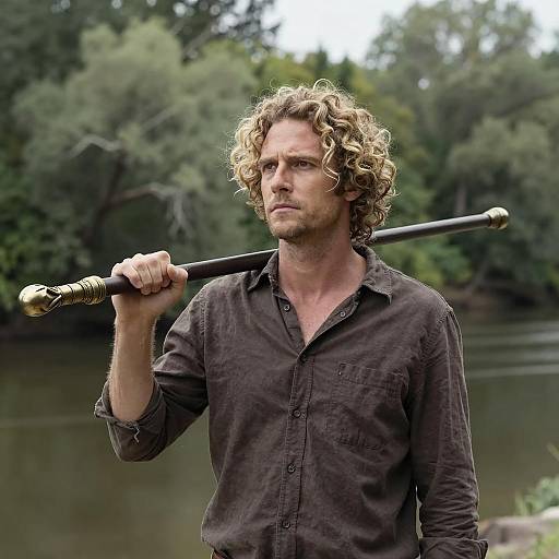 Curly Haired Man by a River