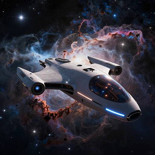 A17 Concept Spaceship in Nebula