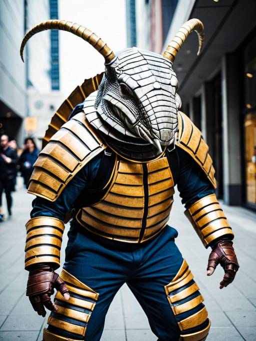 Stunning Man in Armadillomon Cosplay