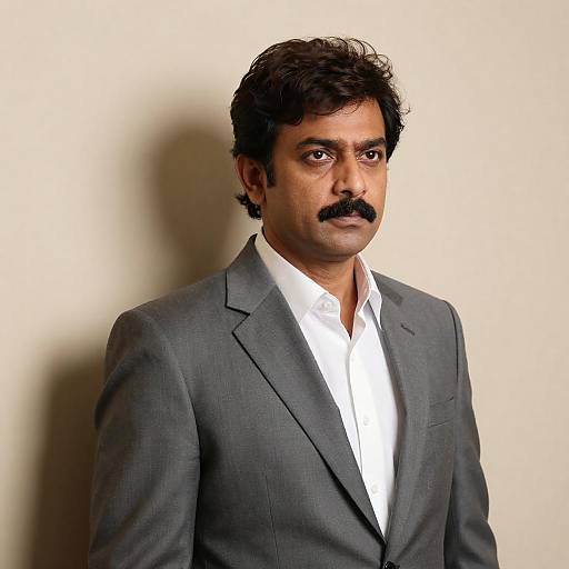 South Asian Man in Gray Suit