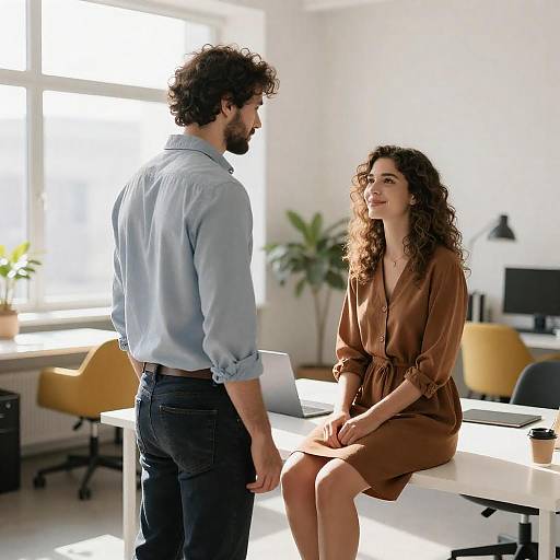 Friendly Business Meeting in Bright Office