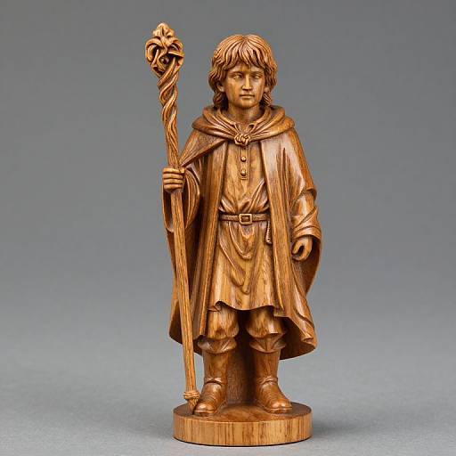 Vintage Frodo Baggins Oak Chess Piece