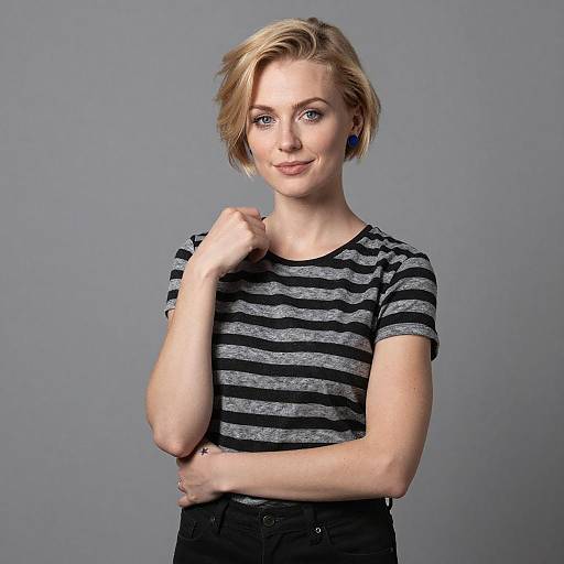 Portrait of Blonde Woman with Star Tattoo