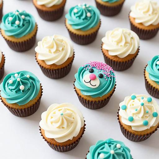 Colorful Festive Cupcakes Display