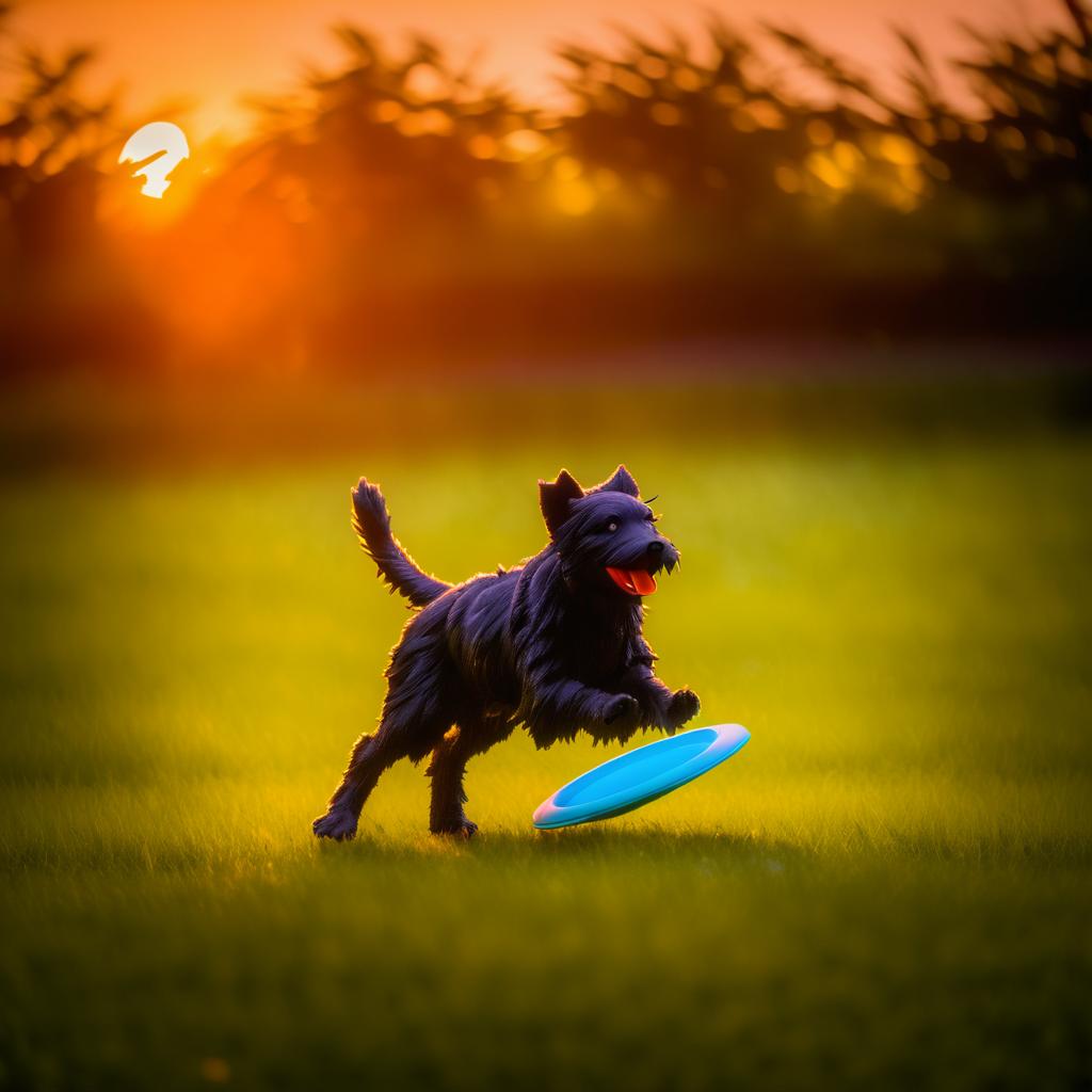 Puppy Playtime at Sunset Glow