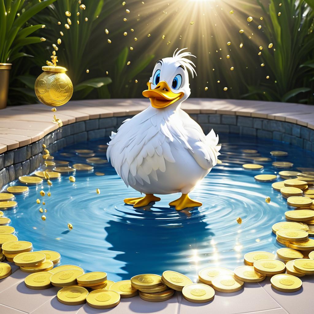 Scrooge McDuck's Joyful Dive into Wealth