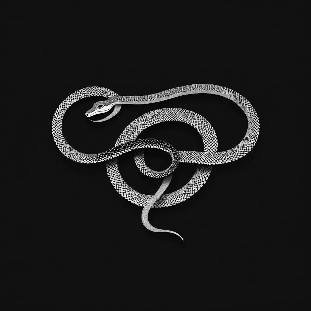 Minimalistic Typography Art with Snake