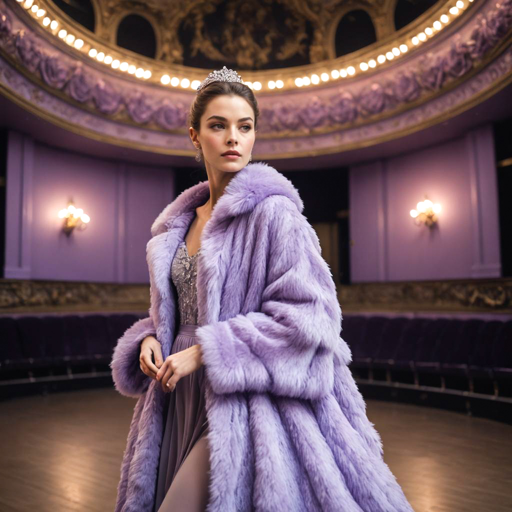 Elegant Ballerina in Pastel Lavender Coat