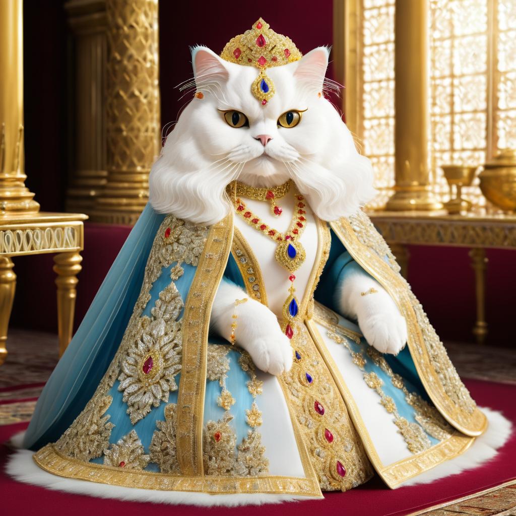 Regal Persian Cat Empress in Palace