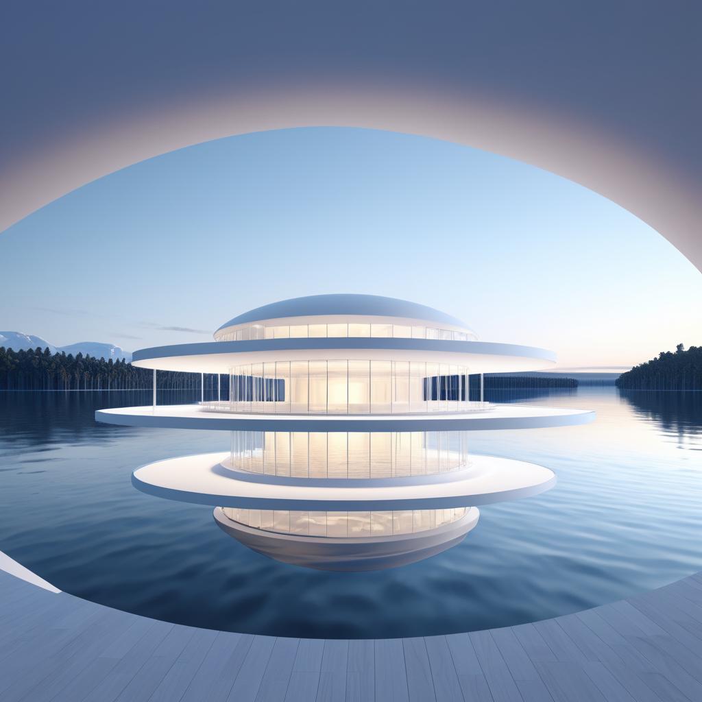 Futuristic Foam-Shaped Lake Building Design