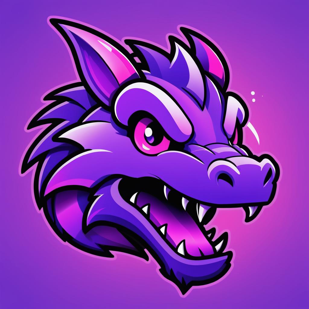 Purple Cartoon Dragon Twitch Icon