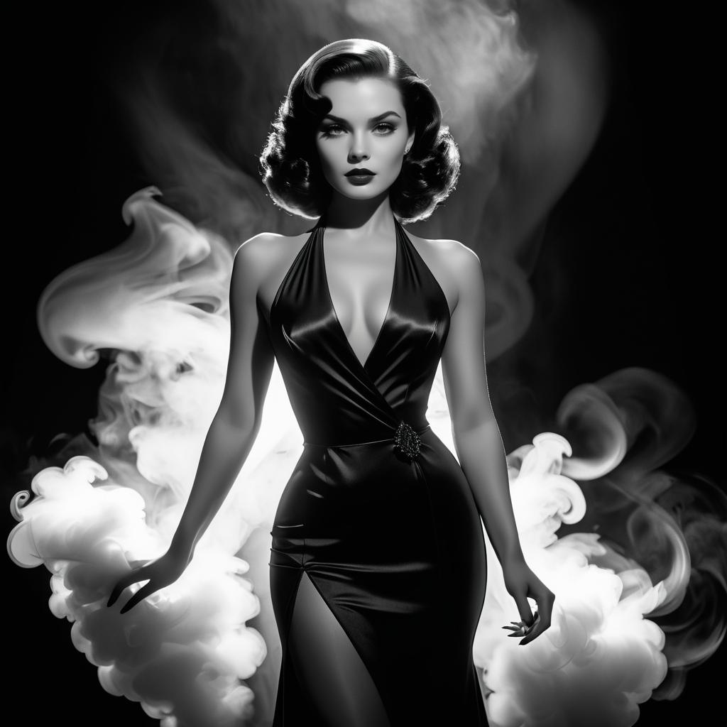 Noir Seduction: Glamorous Femme Fatale