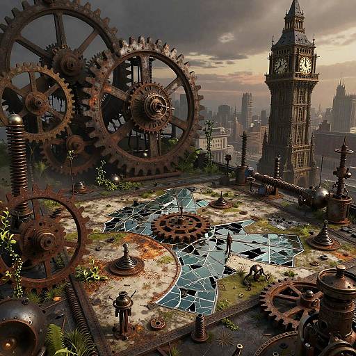Steampunk Abandoned Clocktower Battleground