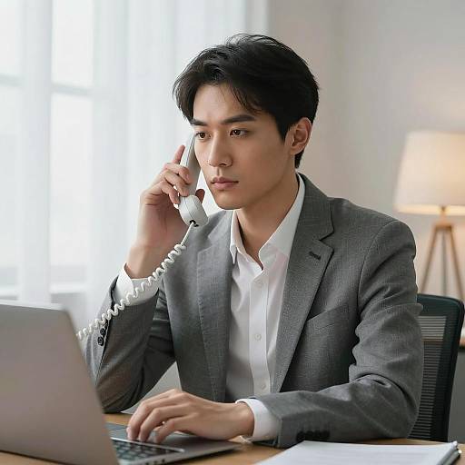 Serious Businessman in Modern Office