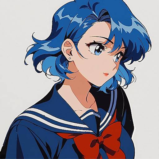 Colorful 90s Sailor Schoolgirl Artwork