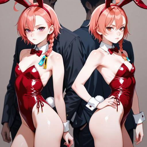 Playful Rabbit Costume with Red Leotard