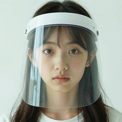 Surreal Portrait of Girl with Face Shield