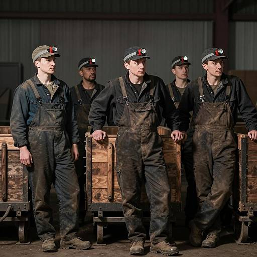 Group of Miners in Industrial Setting