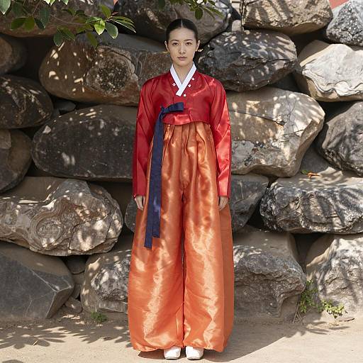 Korean Traditional Silk Skirt Outfit