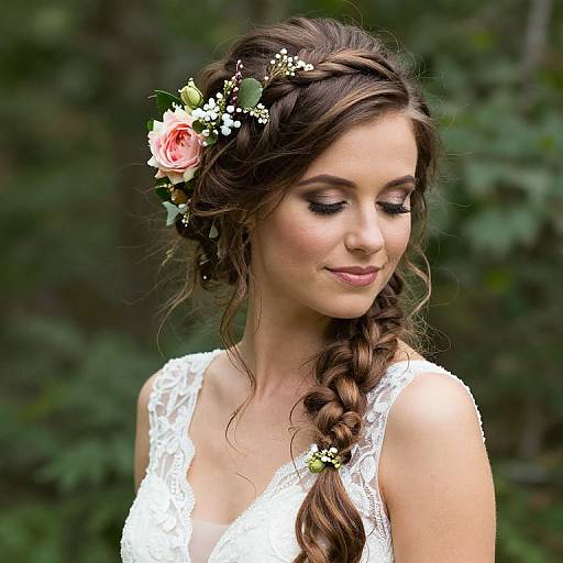 Bohemian Bride with Braided Updo