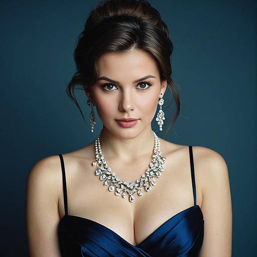 Elegant Woman with French Hairstyle and Jewelry