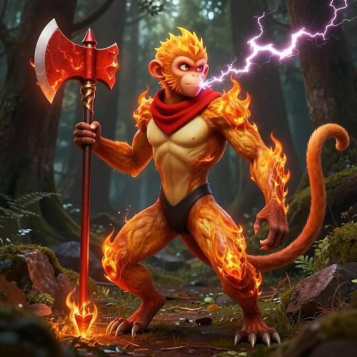 Fiery Infernape Human Hybrid Warrior