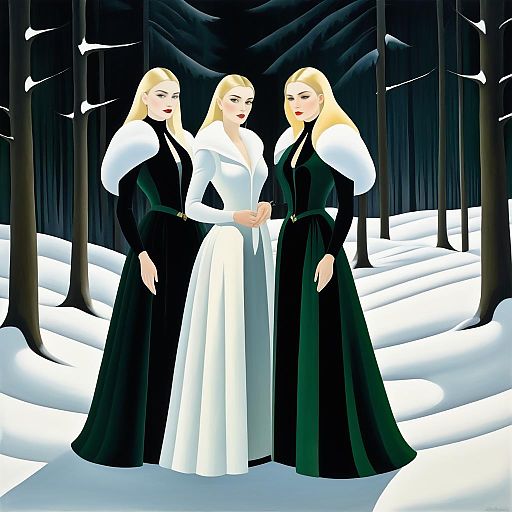 Ethereal Women in a Snowy Forest Ethereal Women in a Snowy Forest