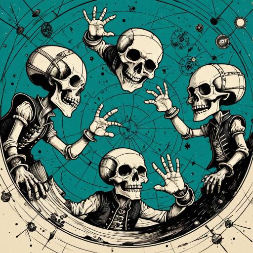 Steampunk Pirate Skulls in Space
