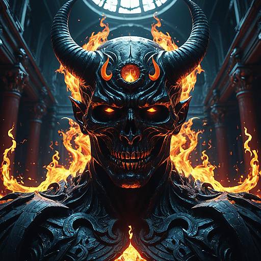 Epic Devil Portrait in Cosmic Void