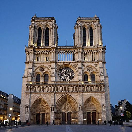 Dusk at Notre-Dame Cathedral in Paris