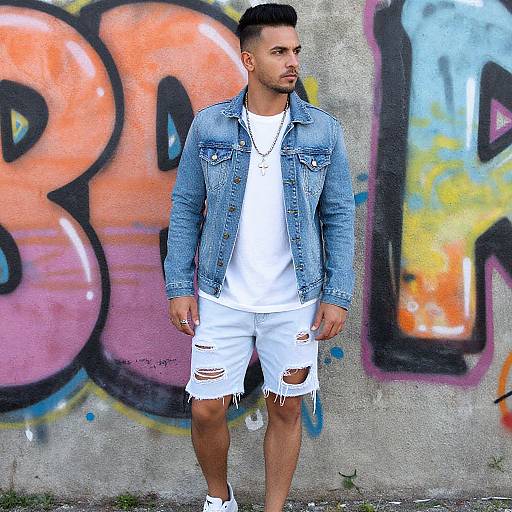 Stylish Man with Graffiti Background