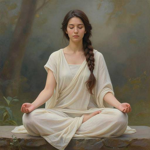 Serene Woman Meditating Outdoors