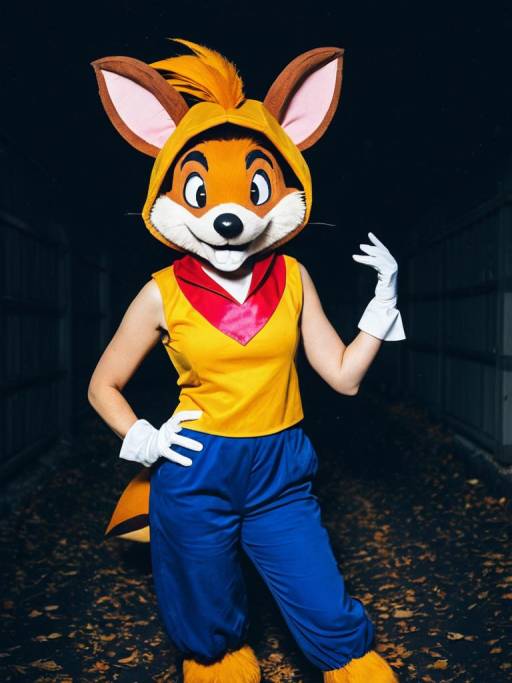Person in Coco Bandicoot Cosplay Costume