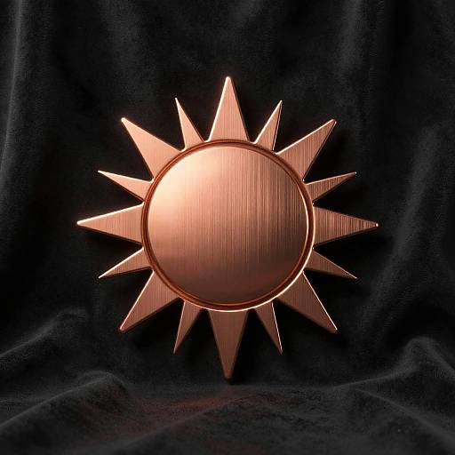 Bronze Sun Emoji on Velvet