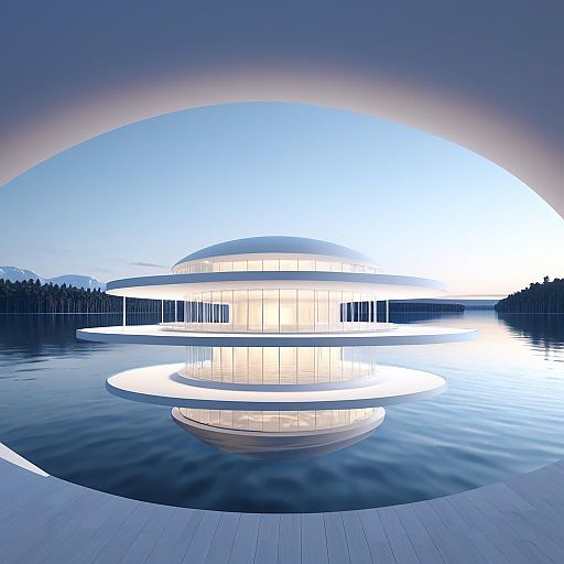 Futuristic Foam-Shaped Lake Building Design Futuristic Foam-Shaped Lake Building Design