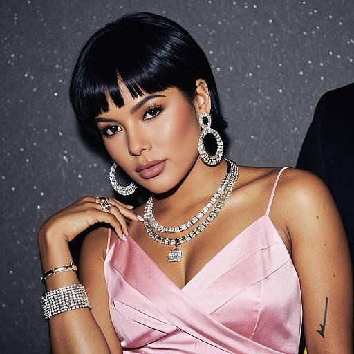 Stylish Girl in Pink Rapper Dress