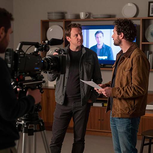 Film Crew Working on Indoor Set