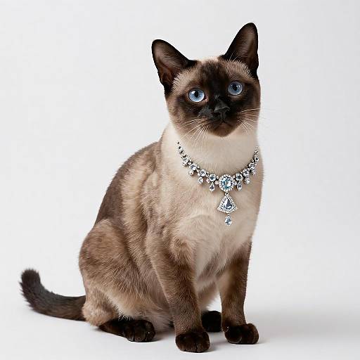 Elegant Siamese Cat Fashion Portrait
