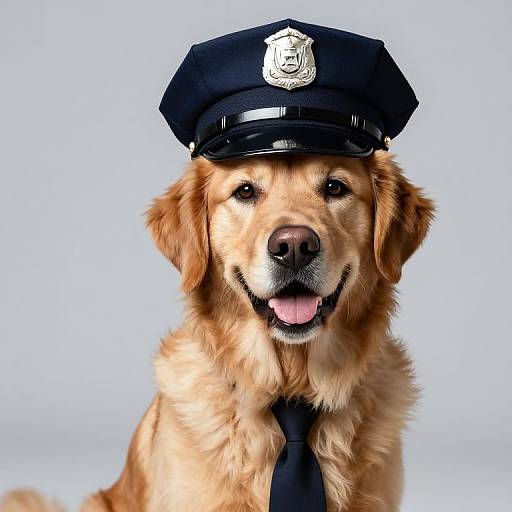 Photorealistic Police Dog Portrait