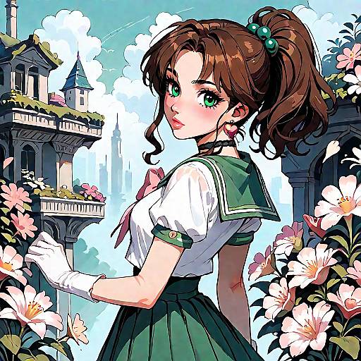 Sailor Jupiter Style Cityscape Portrait