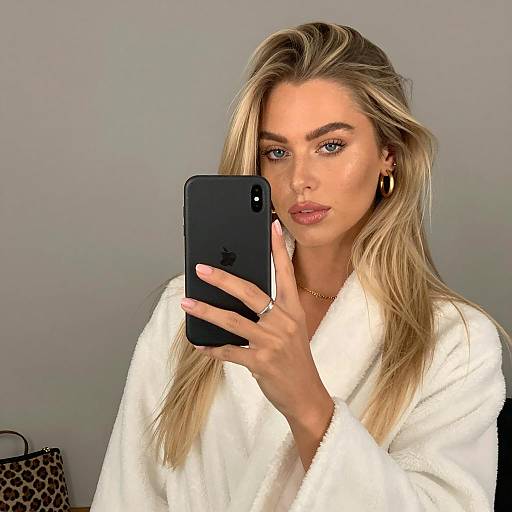 Blonde Woman Taking Mirror Selfie