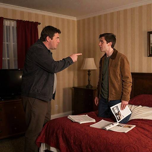 Tense Argument in a Bedroom Scene