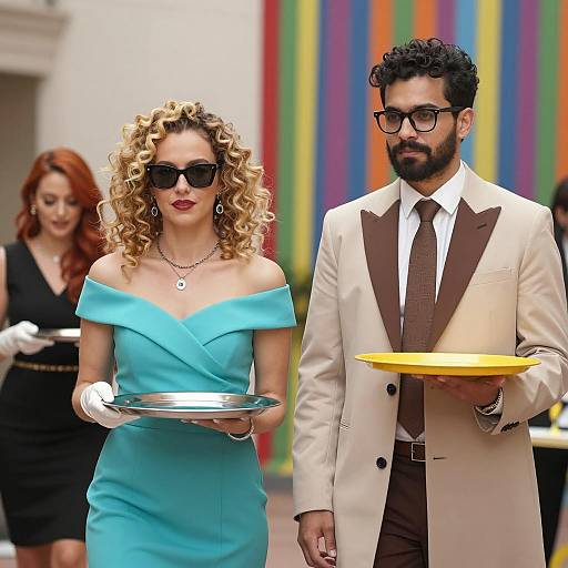 Elegant Event Scene with Stylish Attendees