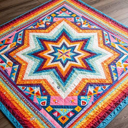 Vibrant Upstage Quilt Starburst Design